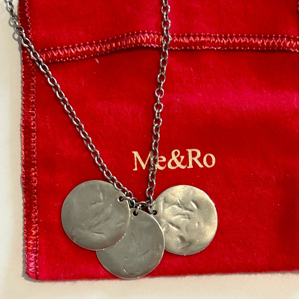 Me & Ro Sterling Silver 3 Disc Chain Necklace - Picture 2 of 4
